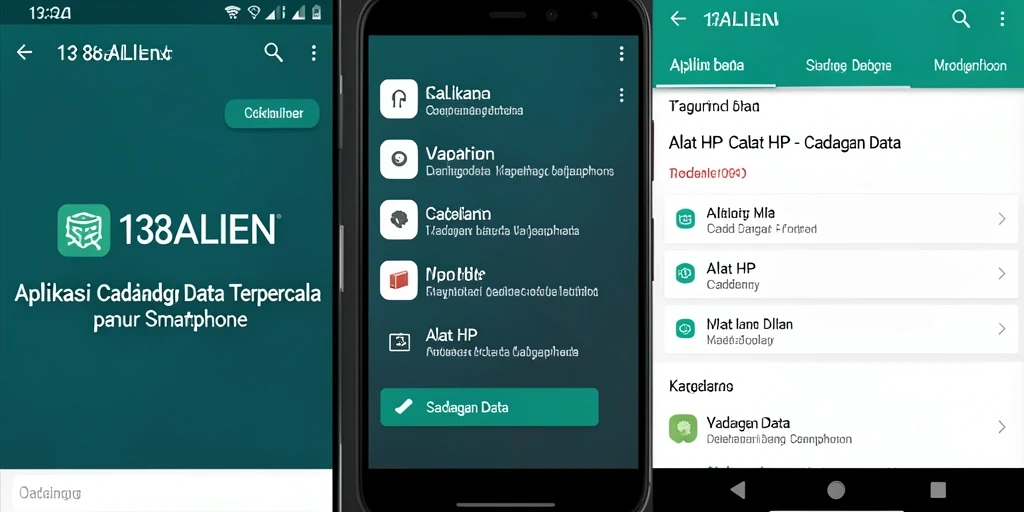 Tampilan antarmuka 138ALIEN saat melakukan cadangan data.