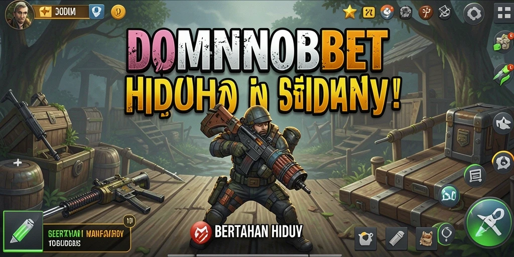Antarmuka game DOMINOBET yang menampilkan momen bertahan hidup yang menegangkan.