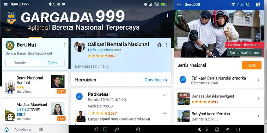 Screenshot antarmuka GARUDA999 menampilkan berita terkini dan pengaturan notifikasi.