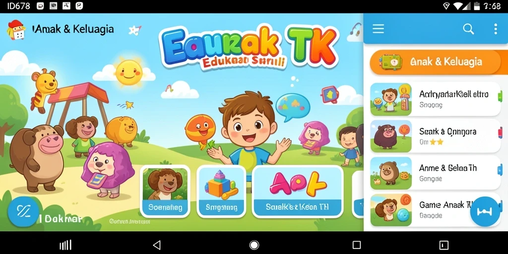 Antarmuka ID678 yang menarik dan edukatif untuk anak-anak.
