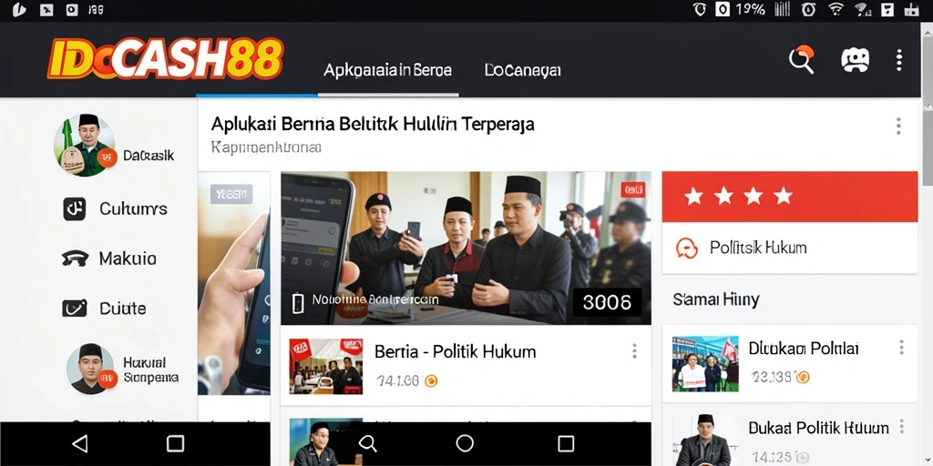 Tampilan antarmuka aplikasi IDCASH88 yang informatif dan mudah digunakan.