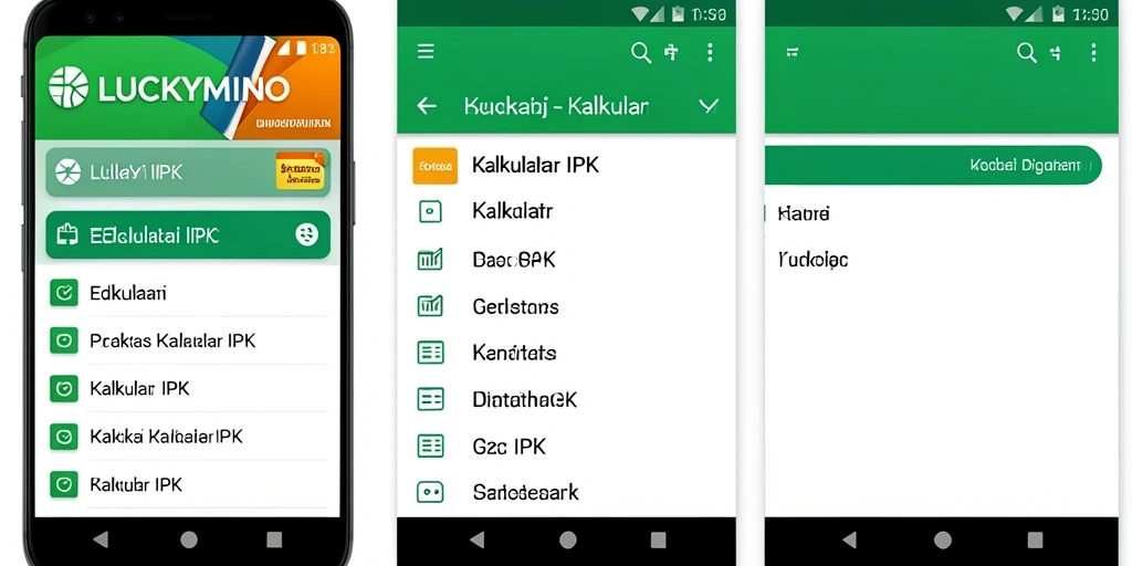 Antarmuka aplikasi LUCKYMINO untuk Kalkulator IPK yang sederhana dan informatif.