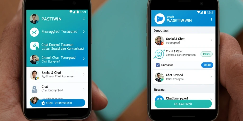 Antarmuka PASTIWIN yang modern dan intuitif untuk chatting aman.