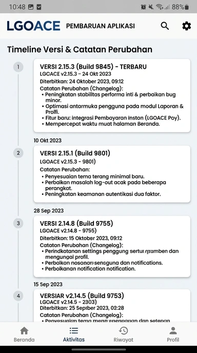 Riwayat Versi lgoace: Pembaruan Terbaru untuk Pengguna Android